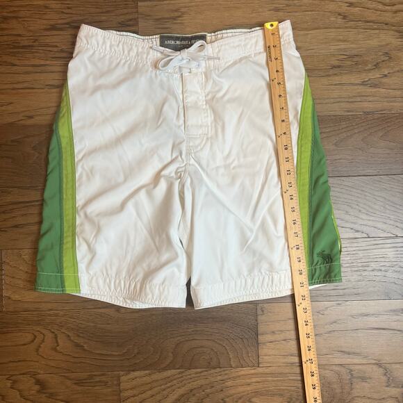 Abercrombie & Fitch White & Green Swim Trunks Surf‎ Board Shorts - Picture 4 of 11